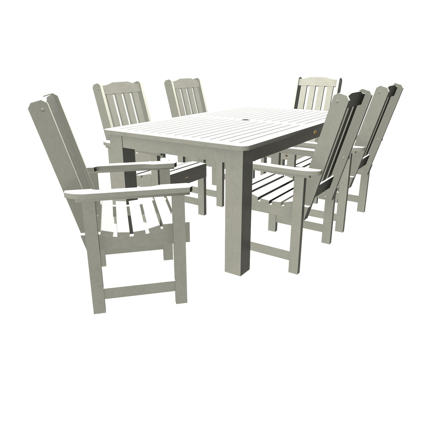 Lehigh 7pc Rectangular Outdoor Dining Set 42in x 72in - Dining Height Dining Highwood USA White 