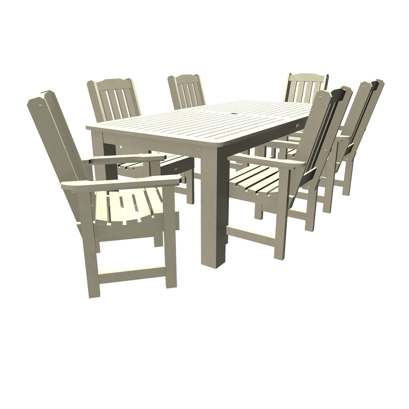 Lehigh 7pc Rectangular Outdoor Dining Set 42in x 84in - Dining Height Dining Highwood USA Whitewash 