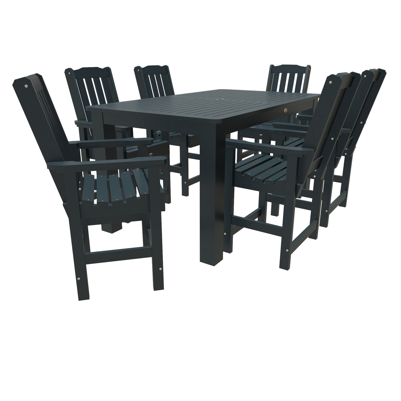 Lehigh 7pc Rectangular Outdoor Dining Set 42in x 72in - Counter Height Dining Highwood USA Federal Blue 