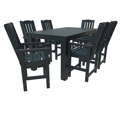 Lehigh 7pc Rectangular Outdoor Dining Set 42in x 72in - Counter Height Dining Highwood USA Federal Blue 