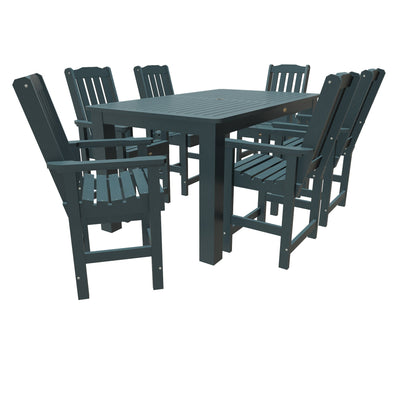 Lehigh 7pc Rectangular Outdoor Dining Set 42in x 72in - Counter Height Dining Highwood USA Nantucket Blue 