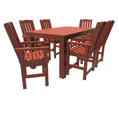 Lehigh 7pc Rectangular Outdoor Dining Set 42in x 72in - Counter Height Dining Highwood USA Rustic Red 