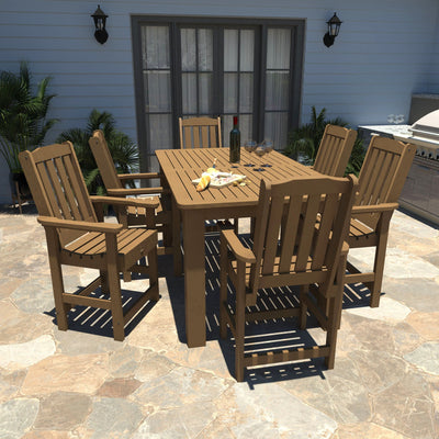 Lehigh 7pc Rectangular Outdoor Dining Set 42in x 72in - Counter Height Dining Highwood USA 