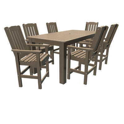 Lehigh 7pc Rectangular Outdoor Dining Set 42in x 84in - Counter Height Dining Highwood USA Woodland Brown 