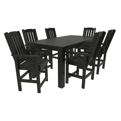 Lehigh 7pc Rectangular Outdoor Dining Set 42in x 84in - Counter Height Dining Highwood USA Black 