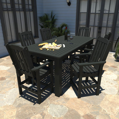 Lehigh 7pc Rectangular Outdoor Dining Set 42in x 84in - Counter Height Dining Highwood USA 