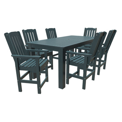 Lehigh 7pc Rectangular Outdoor Dining Set 42in x 84in - Counter Height Dining Highwood USA Nantucket Blue 