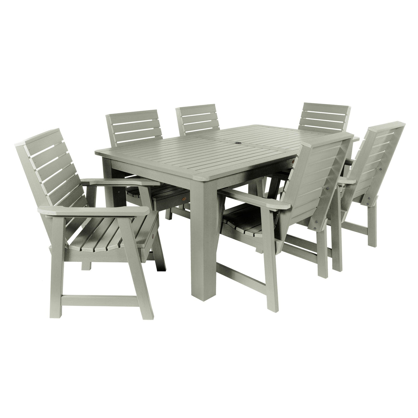 Weatherly 7pc Rectangular Dining Set 42in x 72in - Dining Height Dining Highwood USA Eucalyptus 
