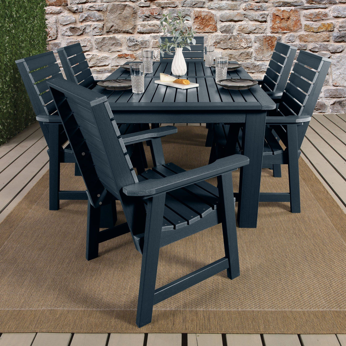 Weatherly 7pc Rectangular Dining Set 42in x 72in - Dining Height Dining Highwood USA 