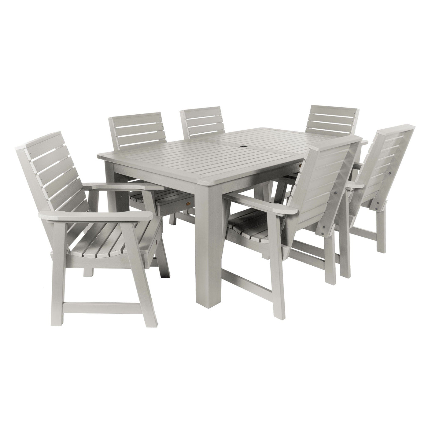 Weatherly 7pc Rectangular Dining Set 42in x 72in - Dining Height Dining Highwood USA Harbor Gray 