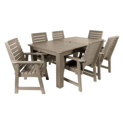 Weatherly 7pc Rectangular Dining Set 42in x 72in - Dining Height Dining Highwood USA Woodland Brown 