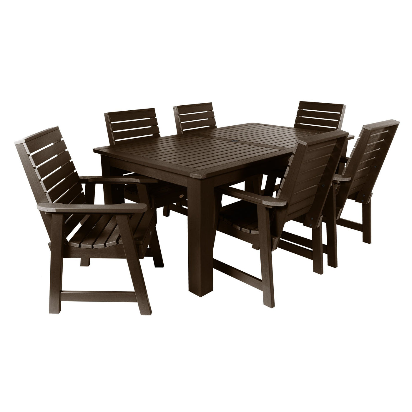Weatherly 7pc Rectangular Dining Set 42in x 72in - Dining Height Dining Highwood USA Weathered Acorn 