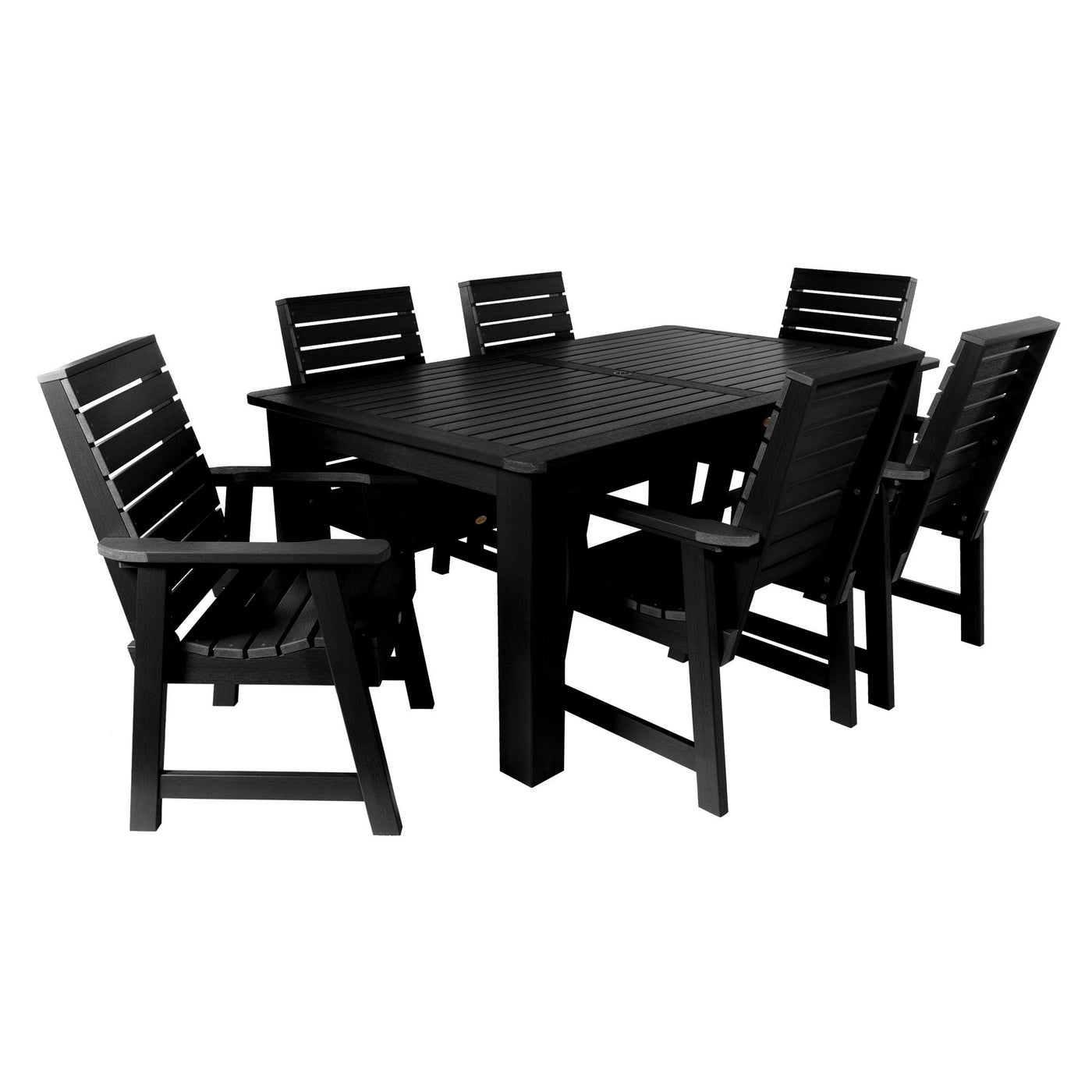 Weatherly 7pc Rectangular Dining Set 42in x 72in - Dining Height Dining Highwood USA Black 
