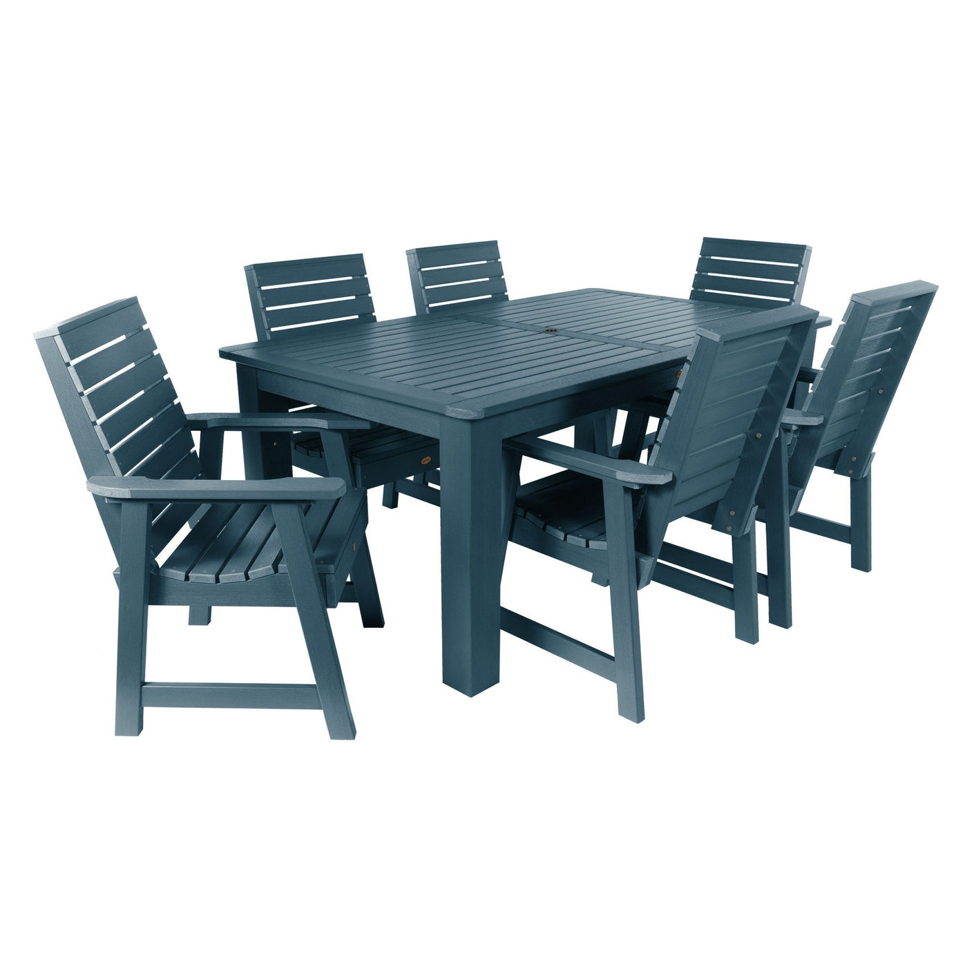 Weatherly 7pc Rectangular Dining Set 42in x 72in - Dining Height Dining Highwood USA Nantucket Blue 