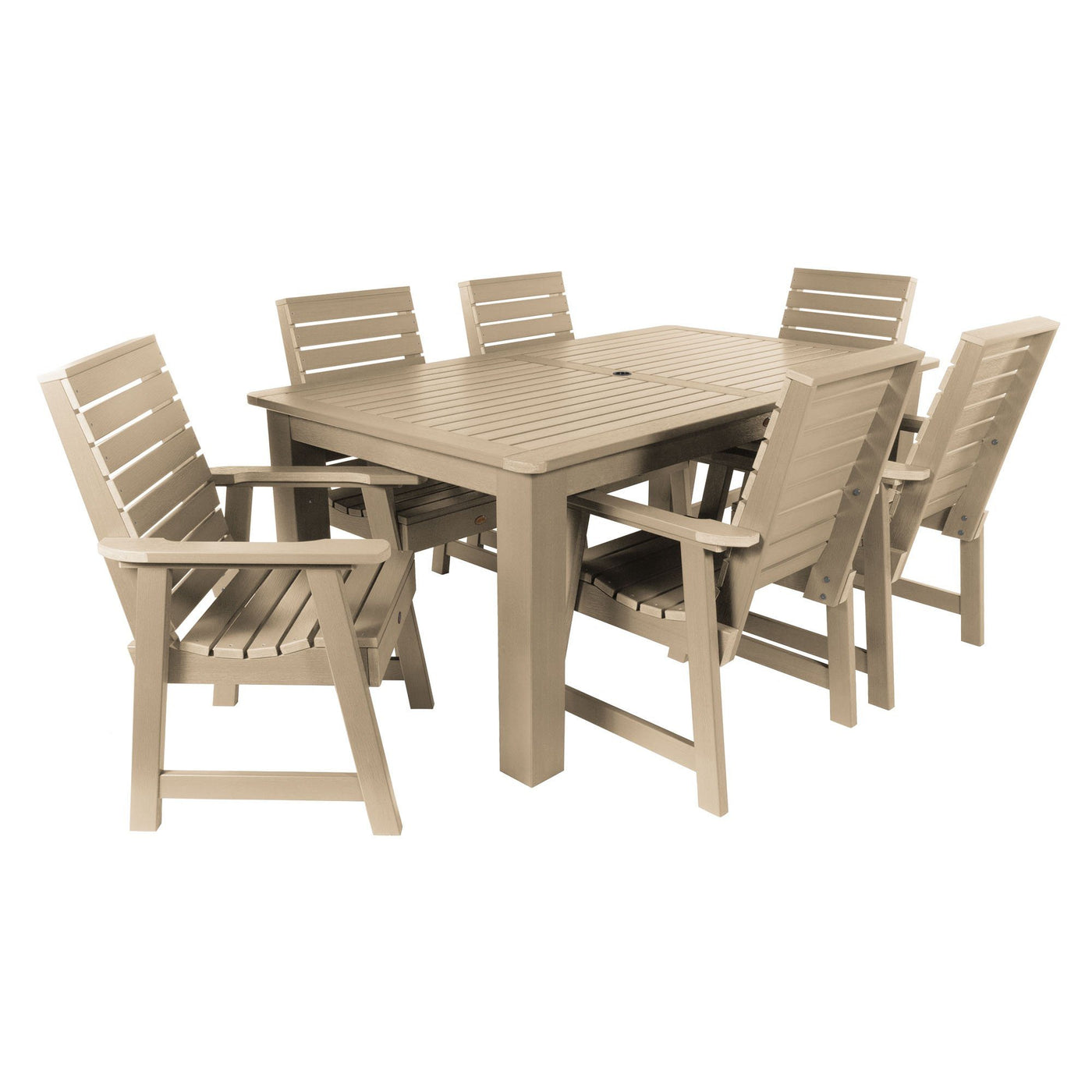 Weatherly 7pc Rectangular Dining Set 42in x 72in - Dining Height Dining Highwood USA Tuscan Taupe 