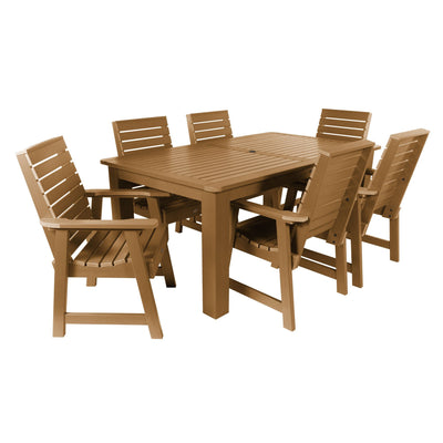 Weatherly 7pc Rectangular Dining Set 42in x 72in - Dining Height Dining Highwood USA Toffee 