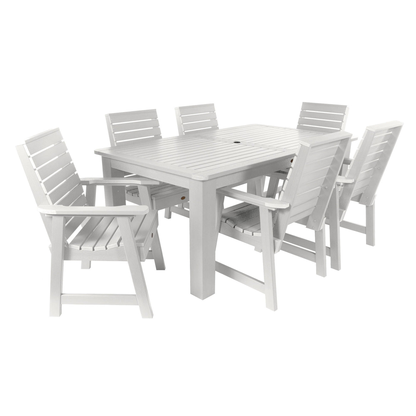 Weatherly 7pc Rectangular Dining Set 42in x 72in - Dining Height Dining Highwood USA White 