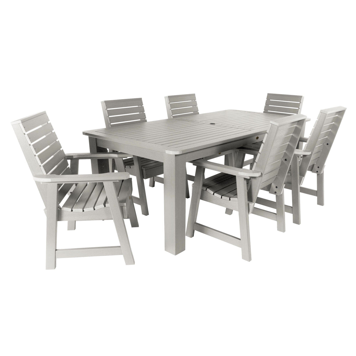 Weatherly 7pc Rectangular Outdoor Dining Set 42in x 84in - Dining Height Dining Highwood USA Harbor Gray 