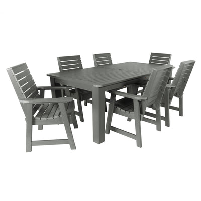 Weatherly 7pc Rectangular Outdoor Dining Set 42in x 84in - Dining Height Dining Highwood USA Coastal Teak 