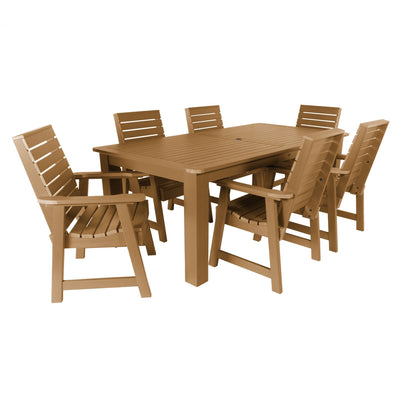Weatherly 7pc Rectangular Outdoor Dining Set 42in x 84in - Dining Height Dining Highwood USA Toffee 