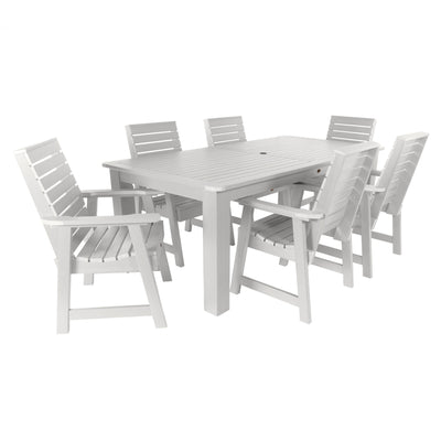 Weatherly 7pc Rectangular Outdoor Dining Set 42in x 84in - Dining Height Dining Highwood USA White 
