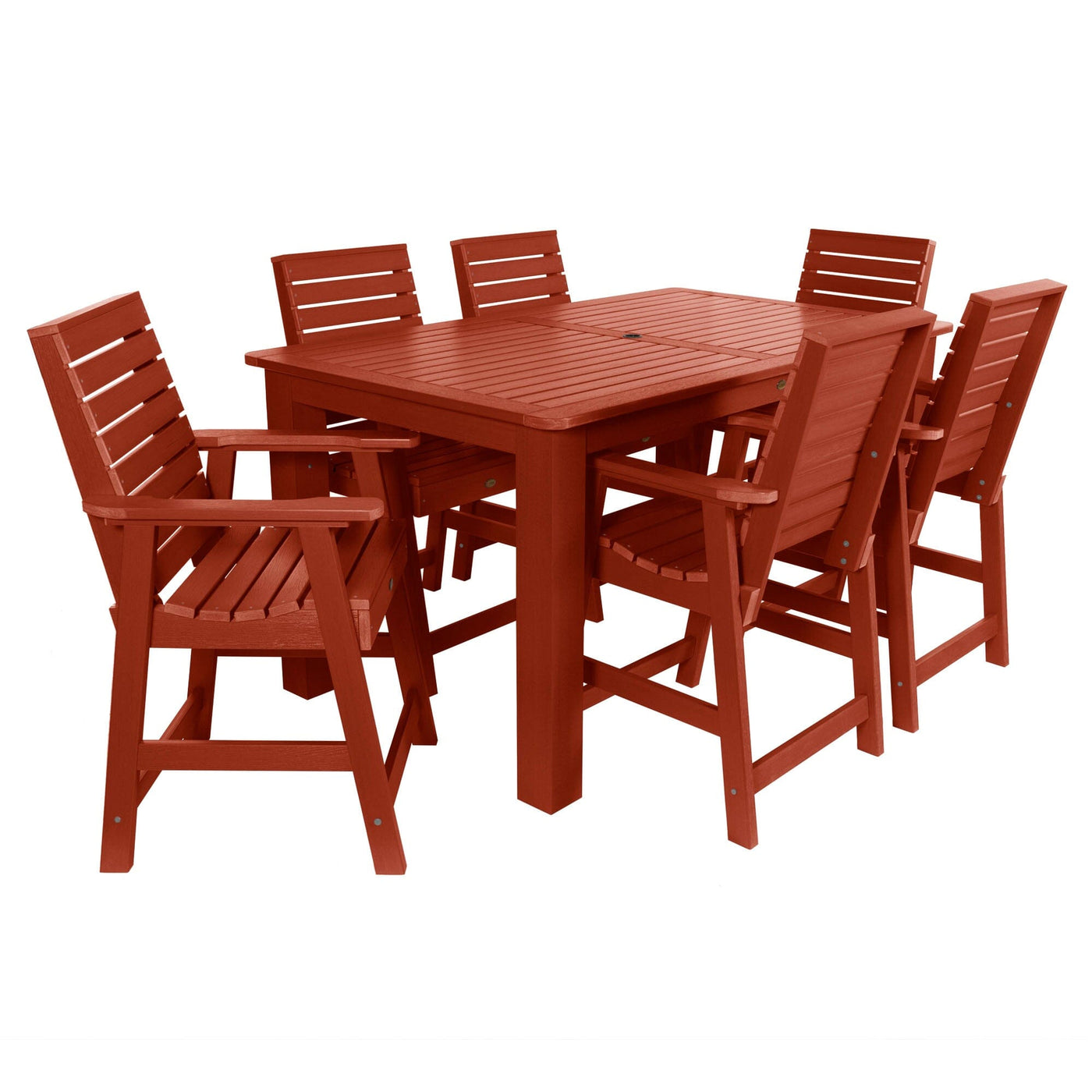 Weatherly 7pc Rectangular Dining Set 42in x 72in - Counter Height Dining Highwood USA Rustic Red 