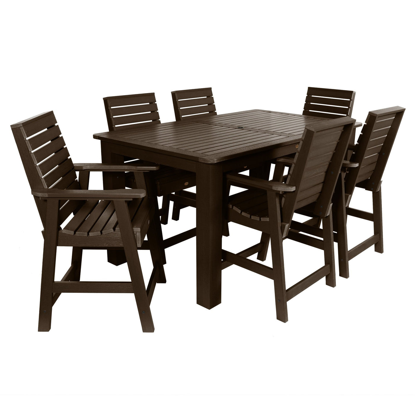 Weatherly 7pc Rectangular Dining Set 42in x 72in - Counter Height Dining Highwood USA Weathered Acorn 