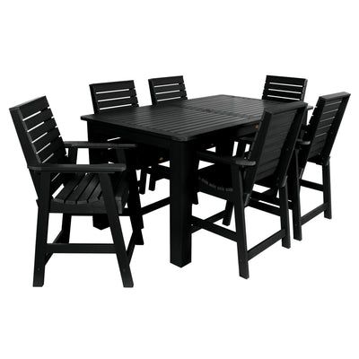 Weatherly 7pc Rectangular Dining Set 42in x 72in - Counter Height Dining Highwood USA Black 