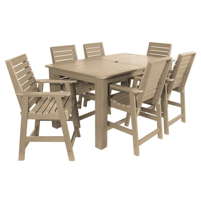 Weatherly 7pc Rectangular Dining Set 42in x 72in - Counter Height Dining Highwood USA Tuscan Taupe 