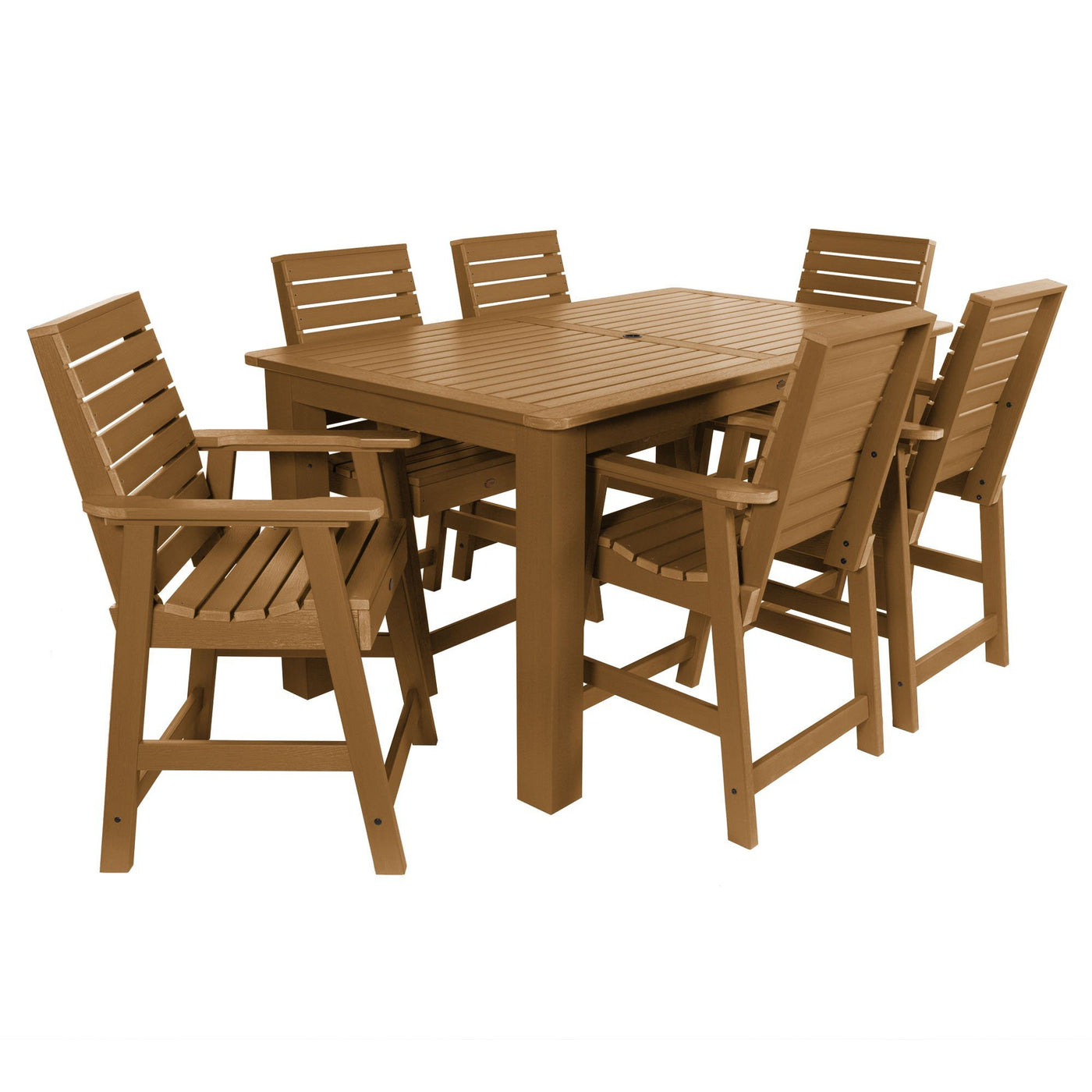 Weatherly 7pc Rectangular Dining Set 42in x 72in - Counter Height Dining Highwood USA Toffee 