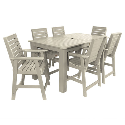 Weatherly 7pc Rectangular Dining Set 42in x 72in - Counter Height Dining Highwood USA Whitewash 