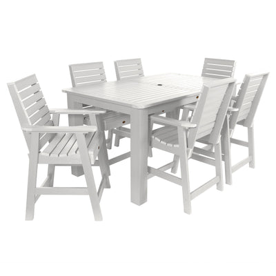 Weatherly 7pc Rectangular Dining Set 42in x 72in - Counter Height Dining Highwood USA White 