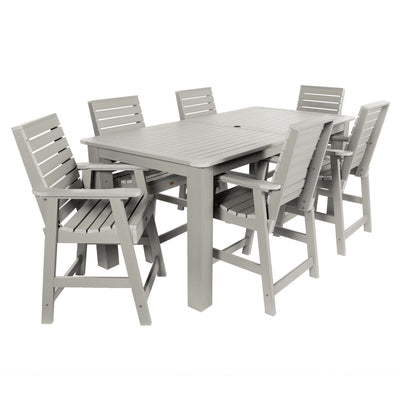 Weatherly 7pc Rectangular Outdoor Dining Set 42in x 84in - Counter Height Dining Highwood USA Harbor Gray 