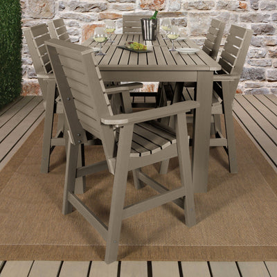 Weatherly 7pc Rectangular Outdoor Dining Set 42in x 84in - Counter Height Dining Highwood USA 