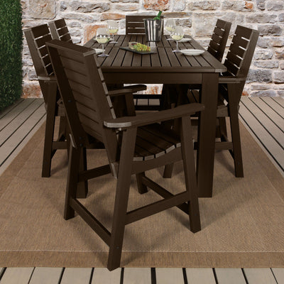Weatherly 7pc Rectangular Outdoor Dining Set 42in x 84in - Counter Height Dining Highwood USA 
