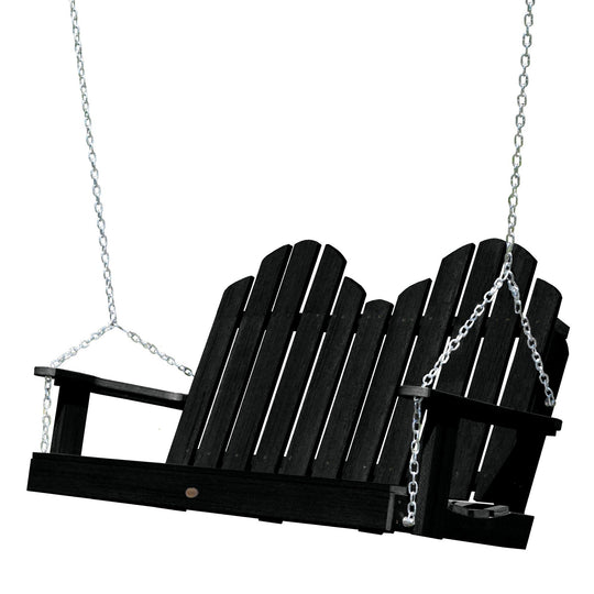 Refurbished Classic Westport Porch Swing BenchSwing4ft Highwood USA 4ft Black 