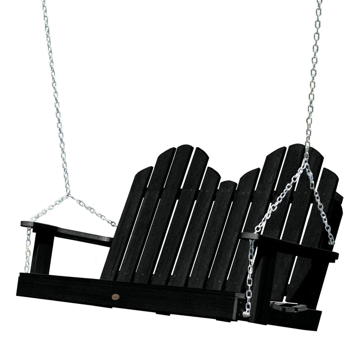 Refurbished Classic Westport Porch Swing BenchSwing4ft Highwood USA 4ft Black 