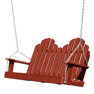Classic Westport Porch Swing BenchSwing4ft Highwood USA Rustic Red 