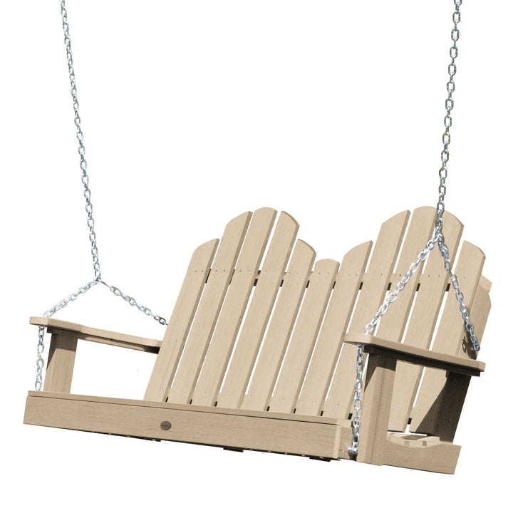 Refurbished Classic Westport Porch Swing BenchSwing4ft Highwood USA 4ft Tuscan Taupe 