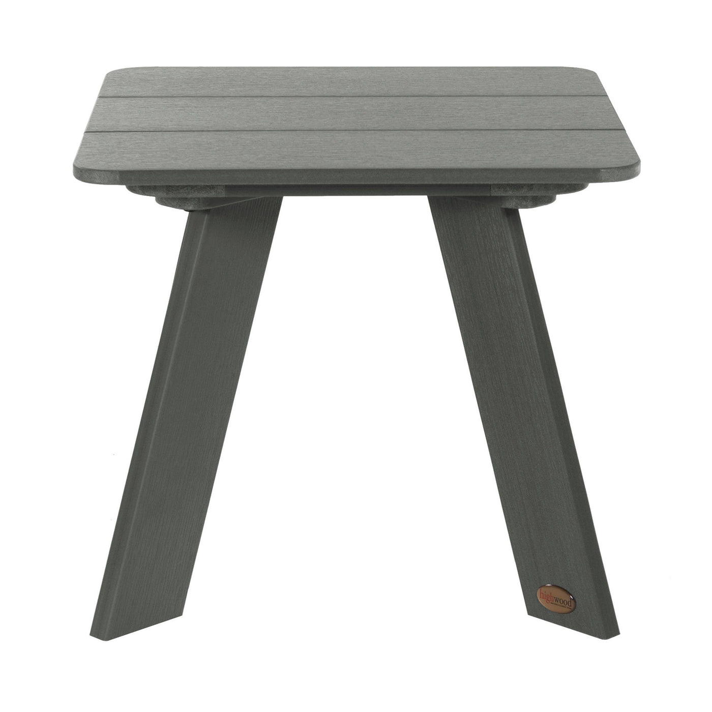 Front view of Italica Modern side table in Coastal Teak Gray
