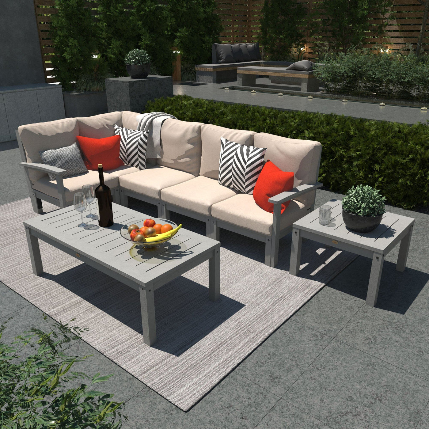 Bespoke Deep Seating: 7 Piece Sectional Set with Conversation and Side Table Deep Seating Highwood USA 