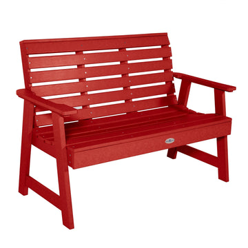 Riverside Garden Bench 4ft Bench Bahia Verde Outdoors Boathouse Red 