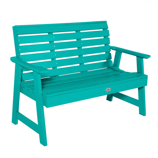 Riverside Garden Bench 4ft Bench Bahia Verde Outdoors Seaglass Blue 