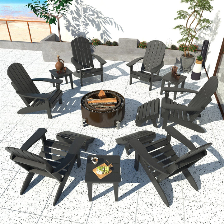 Cape Classic Adirondack, Side Table and Ottoman 12 pc Set Kitted Set Bahia Verde Outdoors 