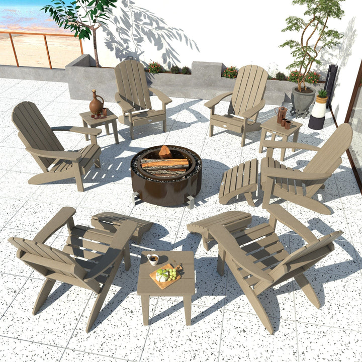 Cape Classic Adirondack, Side Table and Ottoman 12 pc Set Kitted Set Bahia Verde Outdoors 
