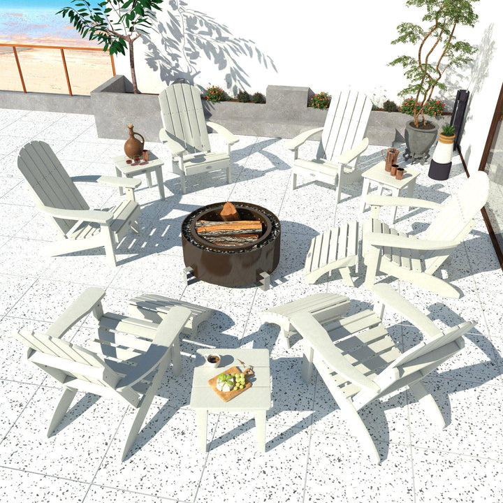 Cape Classic Adirondack, Side Table and Ottoman 12 pc Set Kitted Set Bahia Verde Outdoors 