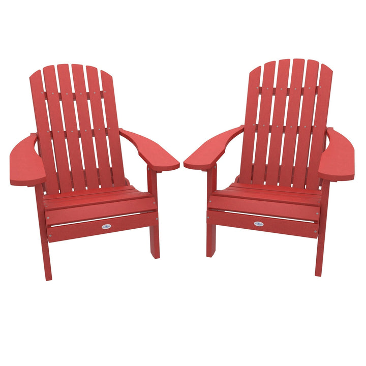 Cape Folding and Reclining Adirondack Chair (Set of 2) Kitted Set Bahia Verde Outdoors Boathouse Red 