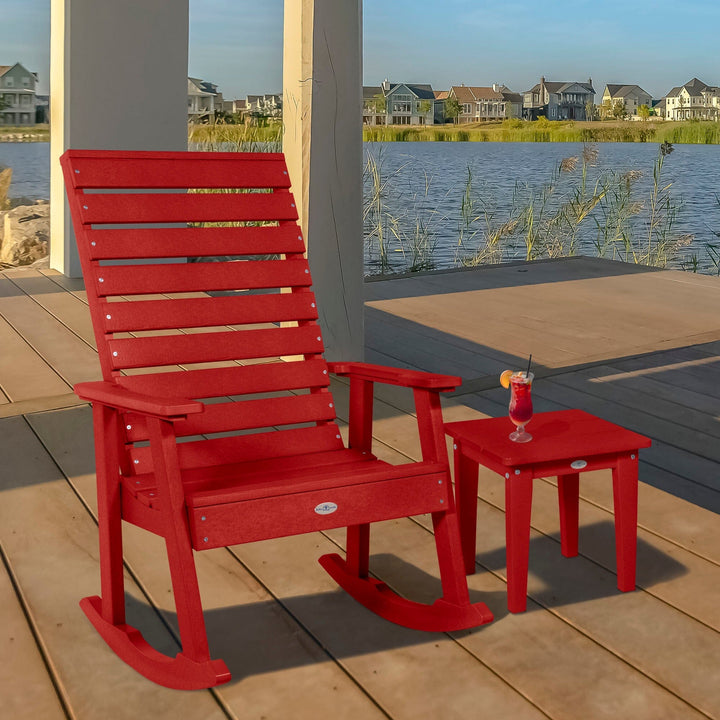 Riverside Rocking Chair and Side Table 2pc Set Kitted Set Bahia Verde Outdoors 