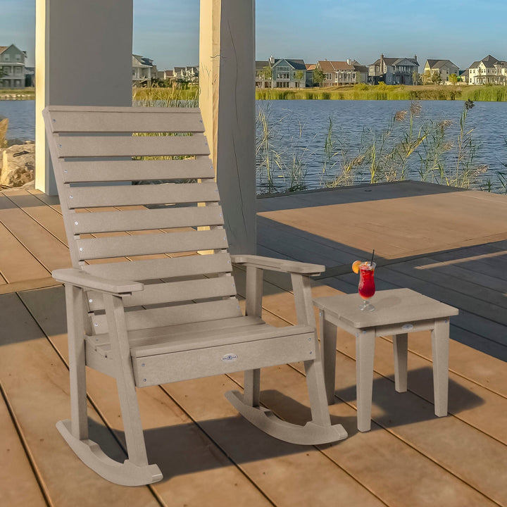 Riverside Rocking Chair and Side Table 2pc Set Kitted Set Bahia Verde Outdoors 
