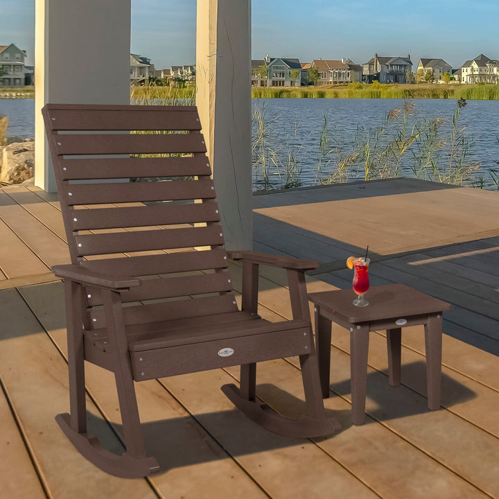 Riverside Rocking Chair and Side Table 2pc Set Kitted Set Bahia Verde Outdoors 